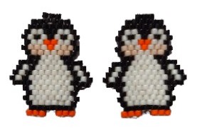 Arete pingüino naranja 